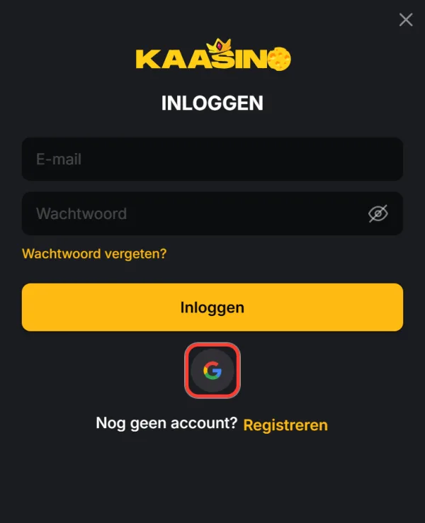 Ronde Google-knop om in te loggen met je Google-account