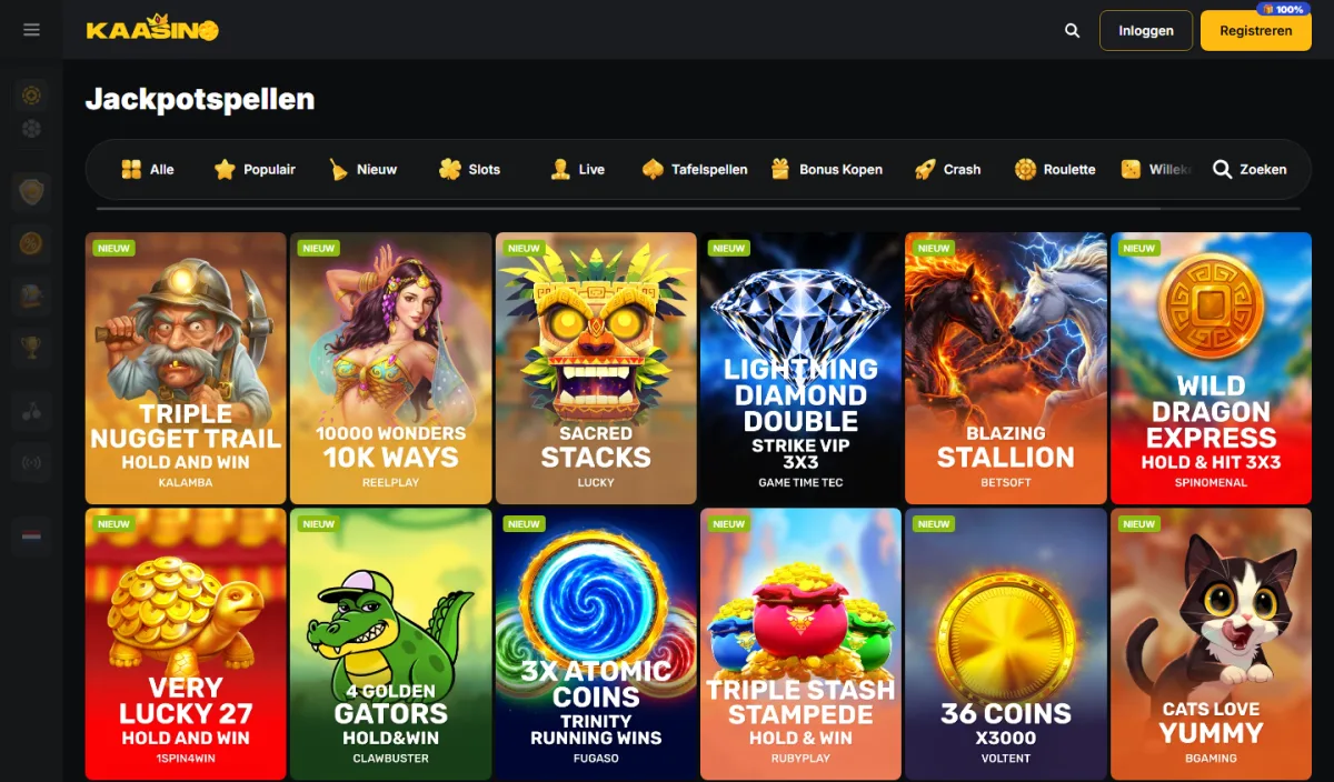 Jackpotcategorie met Hold and Win gokkasten van verschillende studio's