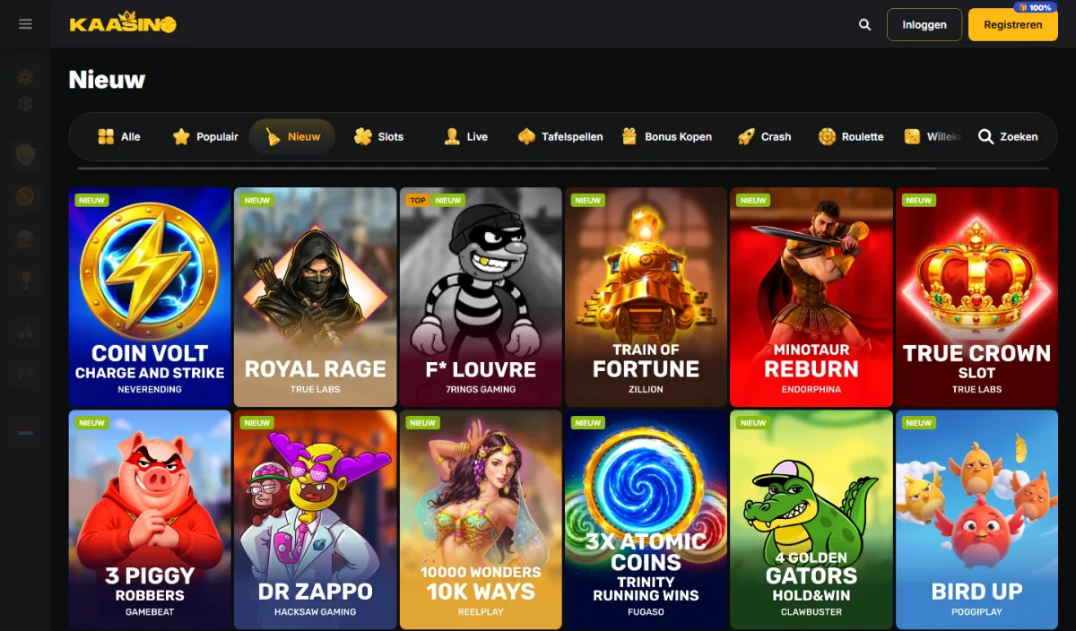 Nieuwe gokkasten in de lobby, onder meer Royal Rage en Dr Zappo
